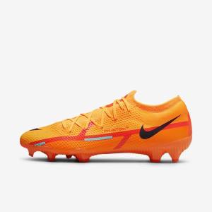 Orange / Light Red / Black Nike Phantom GT2 Pro FG Firm-Ground Women's Football Shoes | NK136TPU