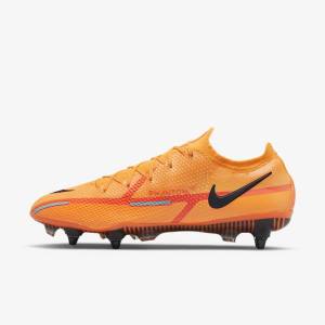 Orange / Light Red / Black Nike Phantom GT2 Elite SG-Pro AC Soft-Ground Women's Football Shoes | NK185NBU