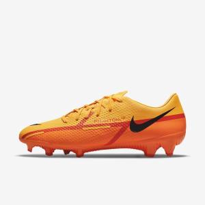 Orange / Light Red / Black Nike Phantom GT2 Academy MG Multi-Ground Women's Football Shoes | NK702AWZ