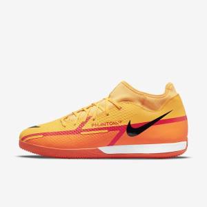 Orange / Light Red / Black Nike Phantom GT2 Academy Dynamic Fit IC Indoor Court Men's Football Shoes | NK705ZJO