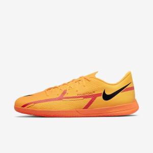 Orange / Light Red / Black Nike Phantom GT2 Club IC Indoor Court Men's Football Shoes | NK768YGQ