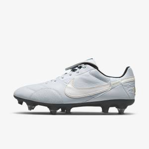 Platinum / Black / Metal Gold / White Nike The Premier 3 SG-PRO Anti-Clog Traction Soft-Ground Men's Football Shoes | NK413ZAY