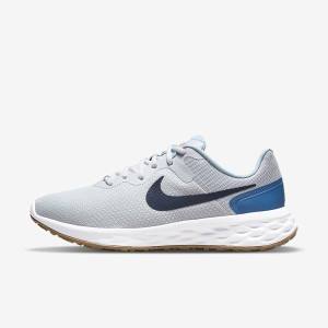 Platinum / Dark Blue / Blue Nike Revolution 6 Next Nature Road Men's Running Shoes | NK319LWR