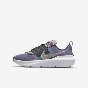 Purple / Grey / Metal Red Brown Nike Crater Impact Older Kids' Running Shoes | NK269UCD