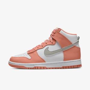 Red / White / Light Nike Dunk High Women's Sneakers | NK406COF