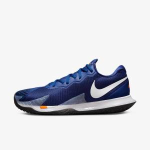 Royal Blue / Orange / Black / White Nike NikeCourt Zoom Vapor Cage 4 Rafa Hard Court Men's Tennis Shoes | NK051ADR