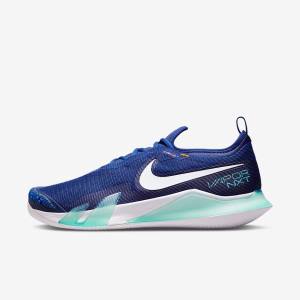 Royal Blue / Turquoise / Orange / White Nike NikeCourt React Vapor NXT Clay Court Men's Tennis Shoes | NK240CUW