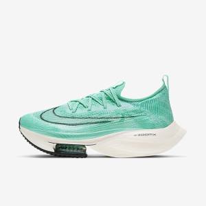 Turquoise / Black / Light Turquoise / White Nike Air Zoom Alphafly NEXT% Flyknit Road Racing Women's Running Shoes | NK148OMR