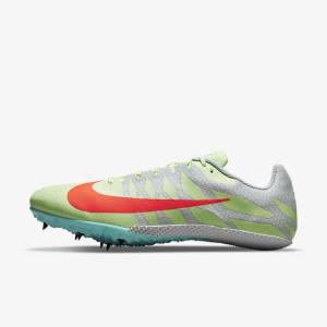 Turquoise / Orange Nike Zoom Rival S 9 Athletics Sprinting Spikes Women's Running Shoes | NK261VRA