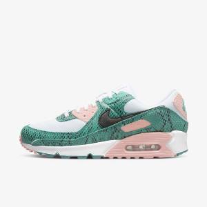 Turquoise / White / Coral / Black Nike Air Max 90 Men's Sneakers | NK105ULS