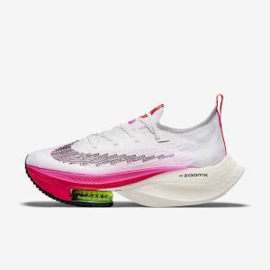 White / Black / Black Nike Air Zoom Alphafly NEXT% Flyknit Road Racing Women's Running Shoes | NK149JXH