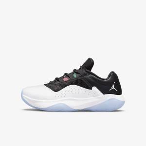 White / Black / Green / Metal Silver Nike Air Jordan 11 CMFT Low Older Kids' Jordan Shoes | NK432ZOD