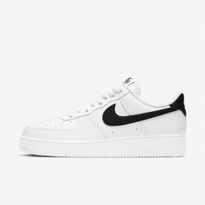 White / Black Nike Air Force 1 07 Men's Sneakers | NK087HXJ