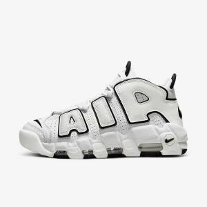 White / Black Nike Air More Uptempo Women's Sneakers | NK539WXB