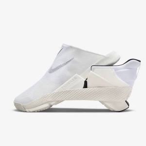 White / Black Nike Go FlyEase Men's Sneakers | NK954QVE