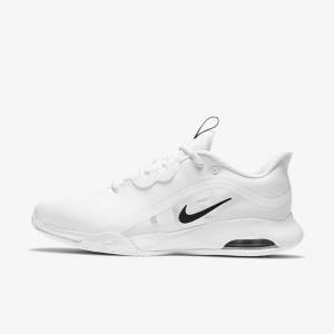 White / Black Nike NikeCourt Air Max Volley Hard Court Men's Tennis Shoes | NK358PLM