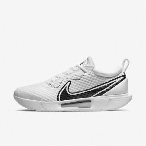 White / Black Nike NikeCourt Zoom Pro Hard Court Men's Tennis Shoes | NK895HKE