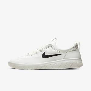 White / Black Nike SB Nyjah Free 2 Women's Skate Shoes | NK671DBK