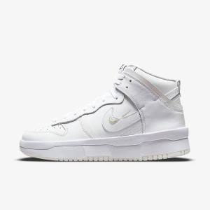 White / Black / White Nike Dunk High Up Women's Sneakers | NK084EVD