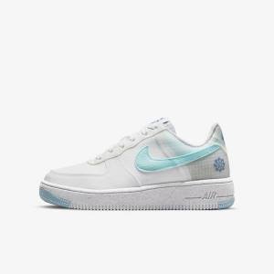 White / Blue Nike Air Force 1 Crater Older Kids' Sneakers | NK841GRM