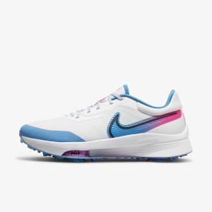 White / Blue / Pink / Black Nike Air Zoom Infinity Tour NEXT% Men's Golf Shoes | NK013XTK