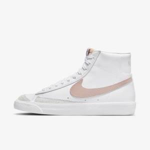 White / Coral / White / Pink Nike Blazer Mid 77 Vintage Women's Sneakers | NK024NFL