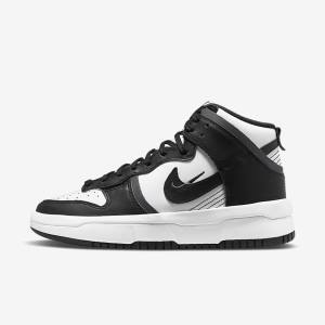 White / Dark Grey / Black Nike Dunk High Up Women's Sneakers | NK095VAZ