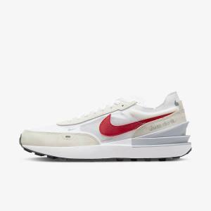 White / Green / Metal Silver / Red Nike Waffle One Men's Sneakers | NK783RMQ