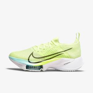 White / Green / Turquoise / Turquoise Nike Air Zoom Tempo NEXT% Road Women's Running Shoes | NK659NPJ