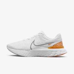 White / Grey Nike React Infinity Run Flyknit 3 Road Men's Running Shoes | NK456OYD