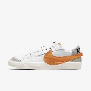 White / Grey / Orange Nike Blazer Low 77 Jumbo Men's Sneakers | NK621TXO