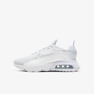 White / Grey / White Nike Air Max 2090 Older Kids' Sneakers | NK945GTH