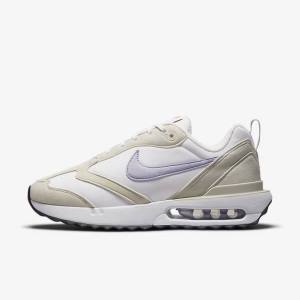 White / Light Beige / Black / Purple Nike Air Max Dawn Women's Sneakers | NK235LCT