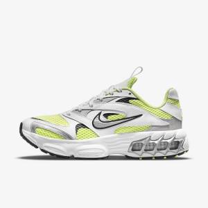 White / Light Lemon / Black / Metal Silver Nike Zoom Air Fire Women's Sneakers | NK964ZRY