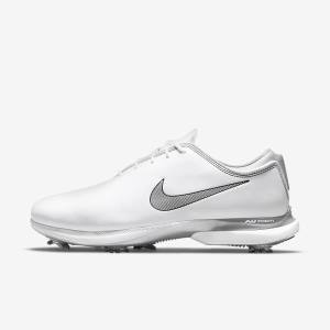 White / Metal Platinum / Black Nike Air Zoom Victory Tour 2 Men's Golf Shoes | NK095IET