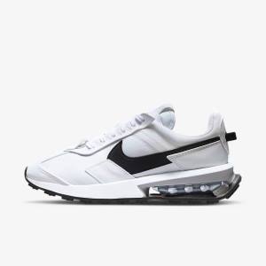 White / Metal Silver / Black Nike Air Max Pre-Day Women's Sneakers | NK049GTY