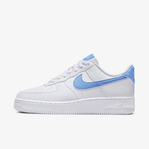 White / Metal Silver / Blue Nike Air Force 1 07 Next Nature Women's Sneakers | NK758UDJ