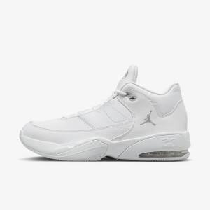 White / Metal Silver Nike Jordan Max Aura 3 Men's Jordan Shoes | NK286RMF