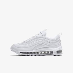 White / Metal Silver / White Nike Air Max 97 Older Kids' Sneakers | NK024VMC