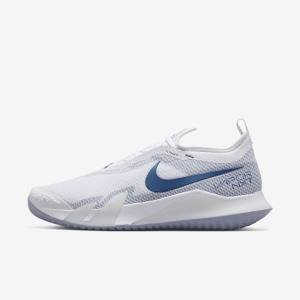 White / Navy Nike NikeCourt React Vapor NXT Hard-Court Men's Tennis Shoes | NK920YQT