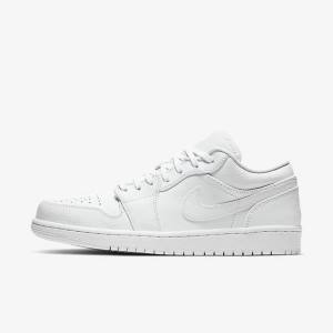 White Nike Air Jordan 1 Low Men's Jordan Shoes | NK410ZSQ