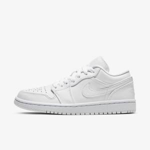 White Nike Air Jordan 1 Low Women's Sneakers | NK061WGH