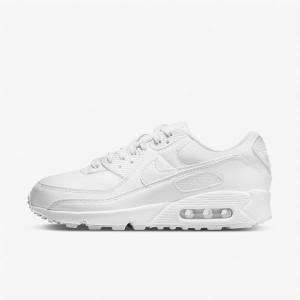 White Nike Air Max 90 Women's Sneakers | NK564ULB