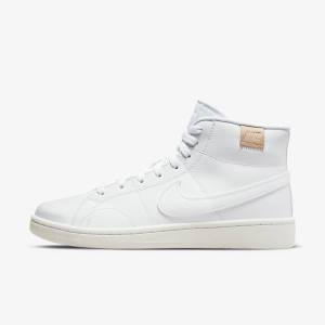 White Nike Court Royale 2 Mid Women's Sneakers | NK792GPM