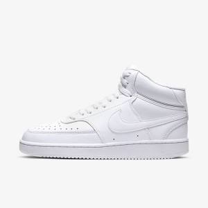 White Nike Court Vision Mid Women's Sneakers | NK172TPU