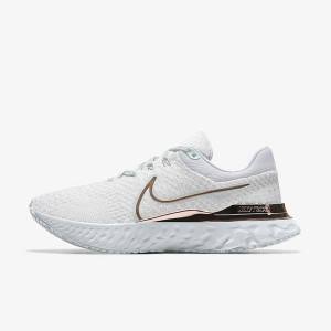 White Nike React Infinity Run 3 By You Custom Road Women's Running Shoes | NK085BAJ