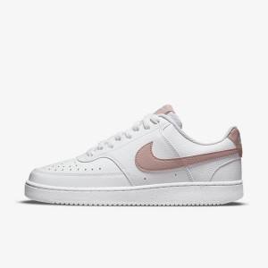 White / Pink Nike Court Vision Low Next Nature Women's Sneakers | NK023HTO