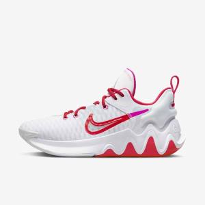 White / Pink / Platinum / Red Nike Giannis Immortality Men's Basketball Shoes | NK246VZQ