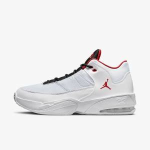 White / Platinum / Black / Red Nike Jordan Max Aura 3 Men's Jordan Shoes | NK830GOA