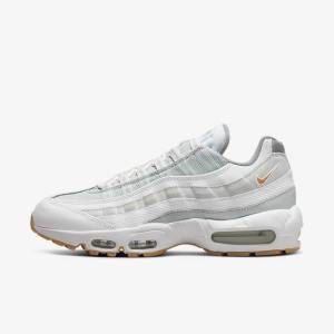 White / Platinum / Grey / Yellow Nike Air Max 95 Men's Sneakers | NK475FHP